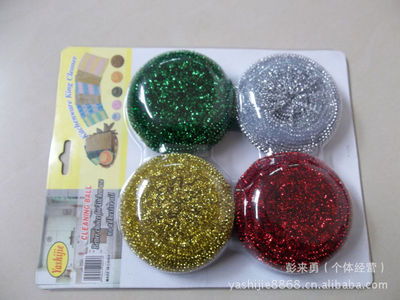 【【廠家直銷】義烏市 金銀四色清潔球 百潔布 創意日用品 熱銷品】價格,廠家,圖片,百潔布、洗碗巾,彭來勇(個體經營)-